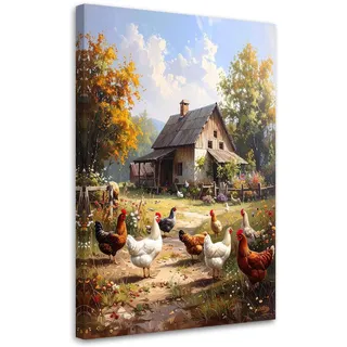 Feeby Ländliche Landschaft Tiere Natur Leinwand 70x100 cm