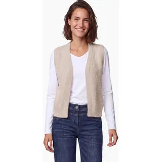 Cecil Offene Federgarn-Weste Beige 46