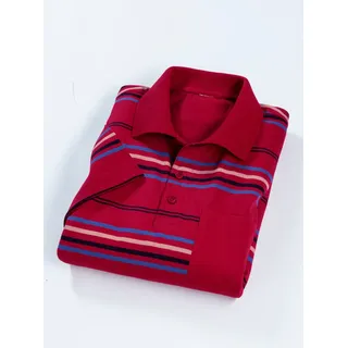 Poloshirt CLASSIC "Poloshirt", Herren, Gr. 56/58, rot (kirsche, gestreift), 100% Baumwolle, gemustert, gestreift, mehrfarbig, ohne Ausschnitt, Shirts