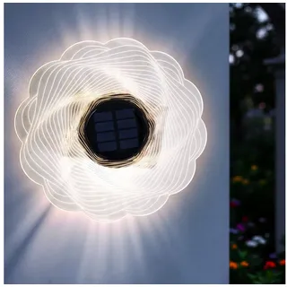 Spetebo Solarleuchte Kunststoff 18 cm inkl. Erdspieß und Montagematerial transparent
