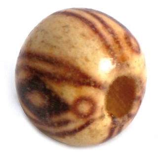INNSPIRO Perlen Holz Kugel verziert mit brauner Zeichnung Durchmesser 8mm. 100u.