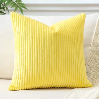 JOTOM 1 Stück Cord Kissenbezug Kissenhülle Dekorative Zierkissen Sofakissen Couchkissen Dekokissen Zierkissenbezug Deko Kissenbezüge für Sofa Wohnzimmer (40x40cm, Gelb)