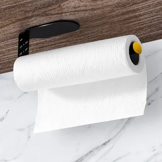 TAILI schwarz Papierhandtuchhalter freistehender Küchenrollenhalter ohne Bohren selbstklebend rollenhalter Edelstahl-Papierhandtuchständer einhändiges Abreißen Keine Beschädigung von Wänden