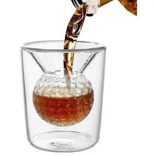 Hugsweet Golf-Whiskey-Verkostungsglas,Whiskey Glas mit -Form Golf Ball eingebettetes einzigartiges Rum Golf Glas,einzigartiges Whiskyglas,Lustige Golf Geschenke für Männer,für Home Bar Par Spiel