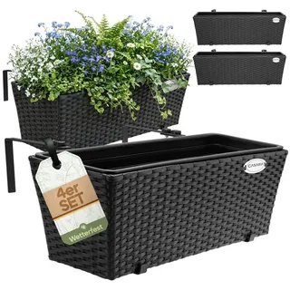 CASARIA Blumenkasten 4er Set 11 x 11 x 11 cm Schwarz