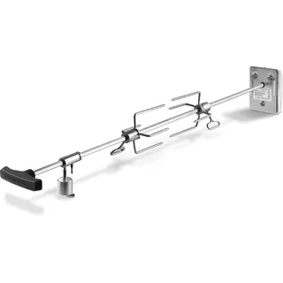 BURNHARD® Universal Drehspieß mit Motor, Elektrischer Grillspieß inkl. Fleischgabeln, Rotisserie für Gasgrill Fred 4- & 6-Brenner, Spießlänge: 90-110cm