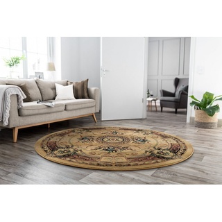 Teppich Gabiro 856, THEKO, rund, Höhe: 10 mm, Kurzflor, Orient-Optik, ideal im Wohnzimmer & Schlafzimmer beige Ø 300 cm x 10 mm