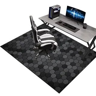 Gaming Stuhlmatte für Hartholzboden rutschfest Bodenschutz 140 x 160 cm Bürostuhl Unterlage, Bodenschutzmatte für Hartböden, Schreibtischstuhl Unterlage, Bodenmatte für Spielzimmer Home Office Dekor