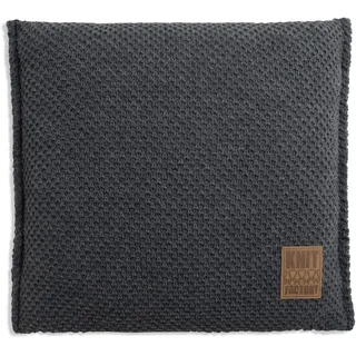KNIT FACTORY - Lynn Kissen - Anthrazit - 50x50 cm | Sofakissen mit Füllung und Bezug - Couchkissen - Zierkissen - Grob gestrickter Dekokissen - Zeitloses Design