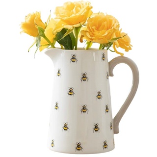 Bienenblumenvase Krug Blumenvase für Weihnachtsdekorationen Keramik Blumenkrug Vase Krug mit Griff Dekorative Biene Künstliche Blumen Krug für Wohnkultur Weihnachtsgeschenke für Ihre Lieben