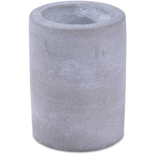 Müller: Kerzenhalter Stone in Beton Optik - für Spitzkerzen und Teelichter - 2 in 1 - Maße: 80/60 mm - Grau (1 Stück)