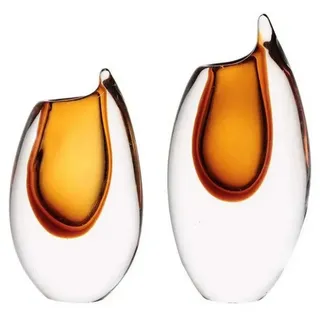 Quality Elegance Dekovase Luxus Moderne Stil Vase – Handgeblasenes Murano Glas (Set, 2 tlg)
