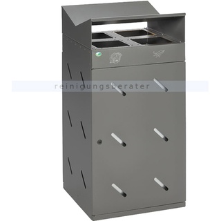 Mülltrennsystem VAR WS 58 4-fach Einwurf, eisenglimmer 200 L mit vier Inneneinsätzen aus verzinktem Stahlblech