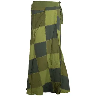 Vishes - Alternative Bekleidung - Langer Damen Patchwork-Rock Wickel-Rock Wickel-Kleid Karos - 36-50