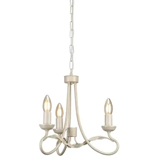 Kronleuchter Hängelampe Deckenleuchte Metall Beige Gold D 36 cm Esszimmerleuchte