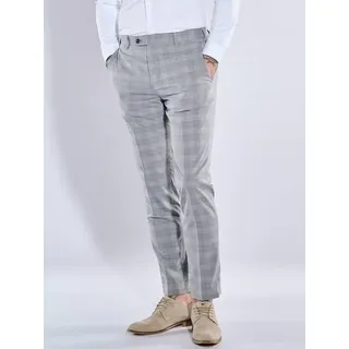 emilio adani Herren Anzug-Hose kariert Grau slim fit gemustert - 50