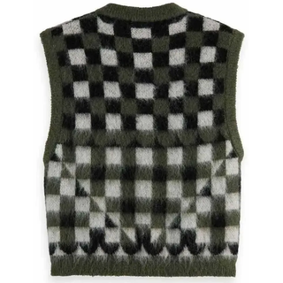Scotch & Soda Fuzzy Jacquard Spencer Strickweste - Thyme - M