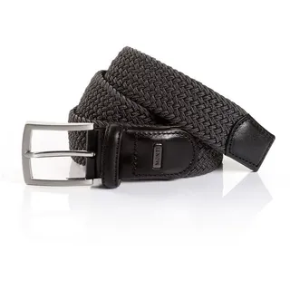 MONTI Flechtgürtel HAMBURG 3,5 cm breit, Elastischer Flechtgürtel, Casual-Business-Sportiv grau 95