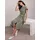 Creation Premium Druckkleid Khaki/Weiß 46