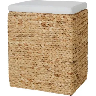 Vivanno Sitzhocker mit Stauraum Palu aus Wasserhyazinthe 55cm, Natur