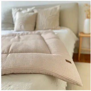 Krabbeldecke Krabbeldecke, Laufgitterpolsterung, Spielunterlage Waffel beige, LittleANTunique 100 cm x 100 cm