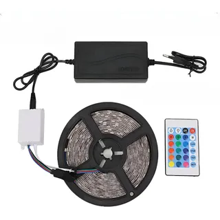 Rgb-led-streifen, 5 M, Wasserdicht, Leds 5050, 230 V, 12 V, Farbig, Fernbedienung