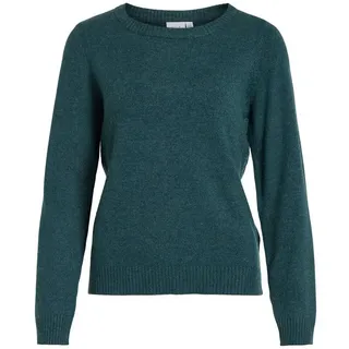 Vila Strickpullover Dünner Rundhals Strickpullover VIRIL für Damen (1-tlg) Regular Fit Rundhals unifarben wärmend Ohne Verschluss grün XL (36/40)