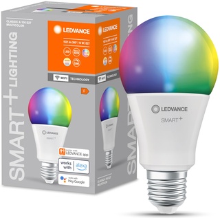 LEDVANCE E27 LED Lampe Wifi, Birnenform Leuchtmittel mit 14 W (1521Lumen) ersetzt 100 W Glühbirne, dimmbar, RGBW Lichtfarbe (2700-6500K), kompatibel mit Alexa, google oder App, Lampen im 1er-Pack