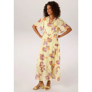 Aniston CASUAL Sommerkleid Gelb/Lila/Orange 42