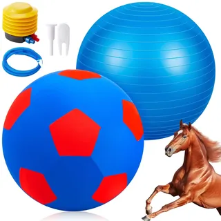 VercanMonth Riesiger Herding Ball mit Kugelabdeckung, 101,6 cm, Anti-Burst, Bitte beobachten Sie den Videorekorder zum Aufpumpen, Pferdespielzeug für Pferde, Stall, Unterhaltung, Spielen, Pumpe im