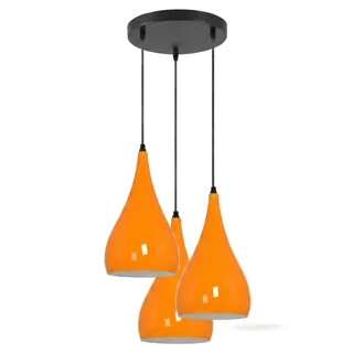 LEDSone Deckenleuchte, 3-Wege-Hängelampe, Tropfenform, mit Augapfel-Design, Rot, modernes ES E27 UK-Lampenfassung (orange)