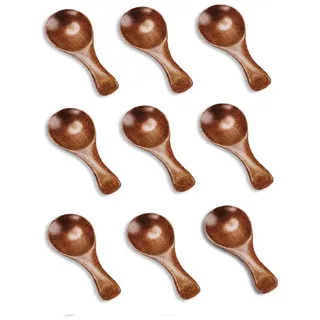 Kdouehg 9 Stück Kleine Holzlöffel, 3,2 Kleine Holzlöffel für Gläser, Mini-Teelöffel zum Servieren Von Eiscreme und Honig