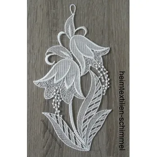 PLAUENER SPITZE ® Fensterbild GLOCKENBLUME Deko BLUMEN Fensterdekoration SOMMER