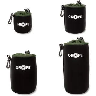 C-Rope Neopren Objektivbeutel mit Fleece-Fütterung, Objektivköcher für Objektive und Kamerazubehör, (4er Set), Größe S, M, L, XL