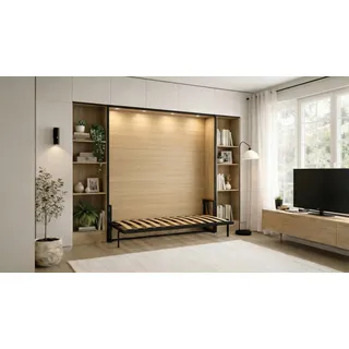 Wallbedking - Morphy Klassisches Schrankbett - Klappbett - modulares Multifunktionssystem SizeFlex & TypeFlex, platzsparendes, erweiterbares Murphy-Bett (80x200 cm, Horizontal)