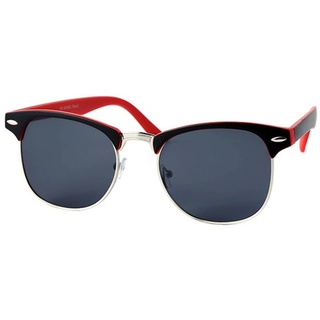 Goodman Design Retrosonnenbrille Damen und Herren Sonnenbrille Vintage Retro am 2-farbigen Rahmen angenehmer Tragekomfort mit UV Schutz rot