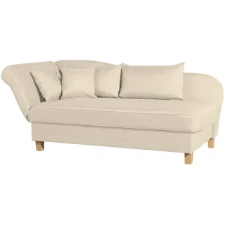 RECAMIERE mit Armteil links klappbar Katia Bezug Flachgewebe Buche natur / beige