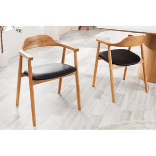 riess-ambiente Esszimmerstuhl VALHALLA WOOD matt-braun · Eiche Massivholz · mit Armlehnen (Einzelartikel, 1 St), Armlehnstuhl mit Sitzkissen · Esszimmer · natur schwarz · rustikal braun
