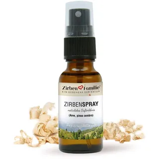 Zirben Familie® ZirbenSpray 20ml | 100% naturbelassenes Raumspray aus Zirbe | Raumerfrischer aus Ätherisches Öl | für einen einzigartigen Raumduft