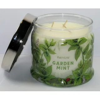 PartyLite 3-Docht-Duftwachsglas "Gartenminze" aus der Reihe "Frisch"; Signaturduft