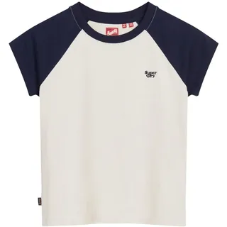 Superdry Damen Essential Logo Raglan Slub Tee C4 - Basic Non-Printed T.Shirt (W) - 40