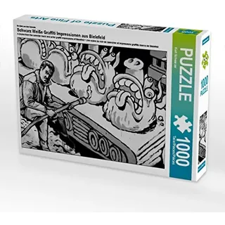 Calvendo Puzzle Ein Motiv aus dem Kalender Schwarz Weiße Graffiti Impressionen aus Bielefeld 1000 Teile Lege-Größe 64x48cm Foto-Puzzle für glückliche Stunden