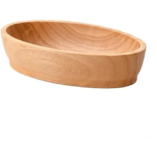 Ovale Servierschale aus natürlichem Kautschukholz, handgefertigtes Holztablett in Bootsform für Salate, Obst, Snacks, Sushi, elegantes Küchengeschirr für Partyessen (C)