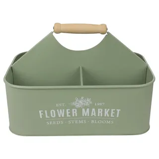 Macosa Home Dekokorb Pflanzkasten Creme Beige Anthrazit Mint Dekokorb Tragekorb (Metallpflanzkasten Metallkorb, Dekokorb Blumenkasten Gartenkorb), Metall Korb vintage grün