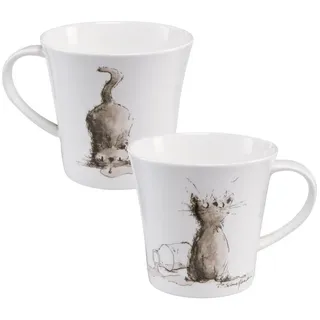 Goebel Tasse Peter Schnellhardt, Porzellan, Peter Schnellhardt, Weiß, Milchstraße Katze, H: 9.5cm weiß