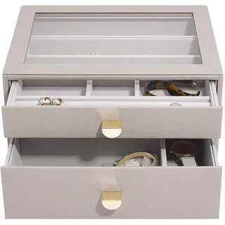 Stackers Taupe Classic Jewellery Box - Set of 2 (with Drawers)