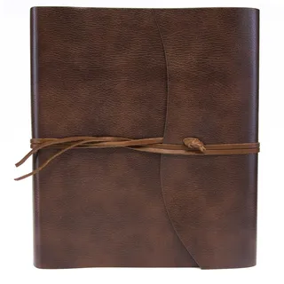 Tivoli Plaza Fotoalbum aus recyceltem Leder, Handgearbeitet in klassischem italienischem Stil, Geschenkschachtel inklusive 30x30 cm Braun