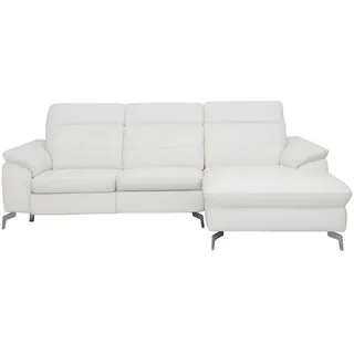 vente-unique Couch Leder 4-Sitzer Weiß