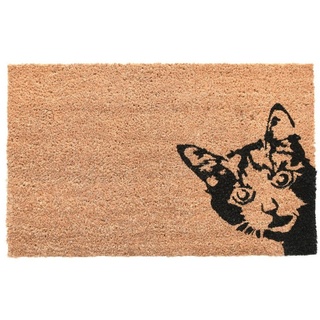 Fußmatte, Rivanto, Kokosmatte Kuckuck! Katze aus Kokosfaser/Kunststof, 60 x 40 x 1.5 cm
