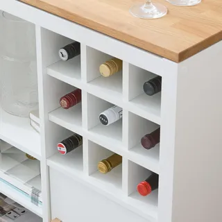 IKEA Kallax Einsatz | Regaleinsatz f. 9 Flaschen | H x B x L : 33 x 33 x 36 cm | Fachgröße: 10 x 10 cm | Weinflaschen Lagerung im Kallax Regal | Weinregal Flaschenregal Flascheneinsatz | weiß